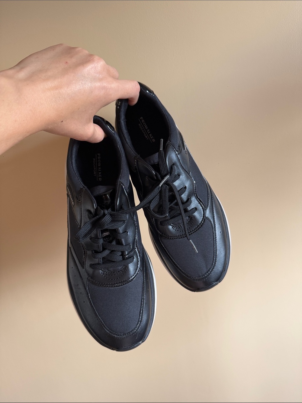 Rockport Black Lace-Up Athletic Sneakers